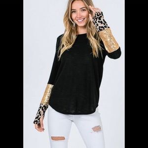Animal Print Long Sleeve Top